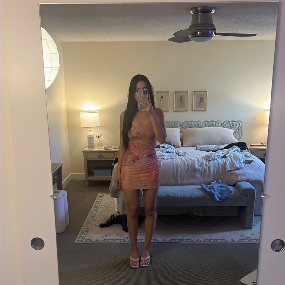 Tiger Mist Peach Mini Dress